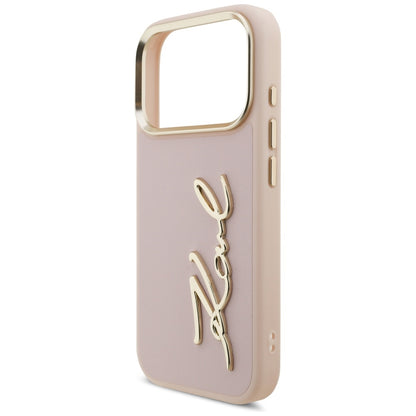 Θήκη για Apple iPhone 17 Pro, Karl Lagerfeld, Script Logo, Ροζ