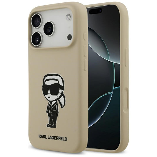 Θήκη για Apple iPhone 17 Pro, Karl Lagerfeld, Sketch and Logo Karl, Καφέ
