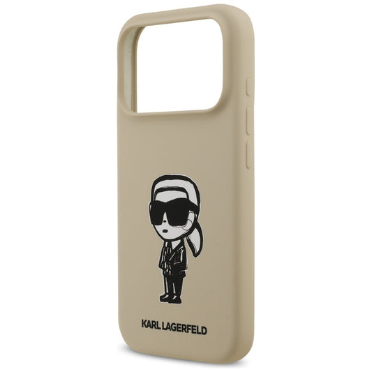 Θήκη για Apple iPhone 17 Pro, Karl Lagerfeld, Sketch and Logo Karl, Καφέ