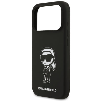 Θήκη για Apple iPhone 17 Pro, Karl Lagerfeld, Sketch and Logo Karl, Μαύρη