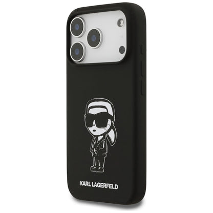 Θήκη για Apple iPhone 17 Pro, Karl Lagerfeld, Sketch and Logo Karl, Μαύρη