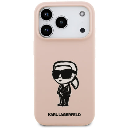 Θήκη για Apple iPhone 17 Pro, Karl Lagerfeld, Sketch and Logo Karl, Ροζ