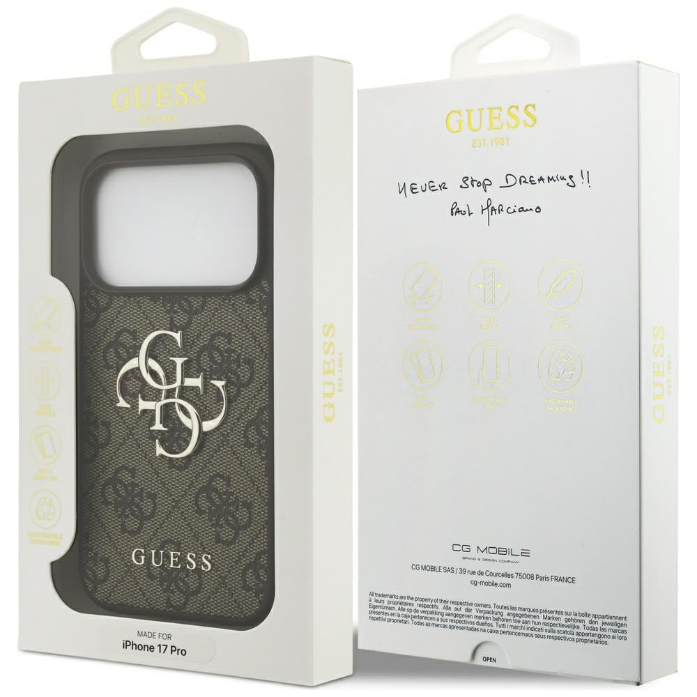 Θήκη για Apple iPhone 17 Pro Max, Guess, 4G Big Logo, Καφέ