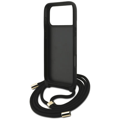 Case for Apple iPhone 17 Pro Max, Guess, 4G CBDY Big Logo with Cord Strap, Brown