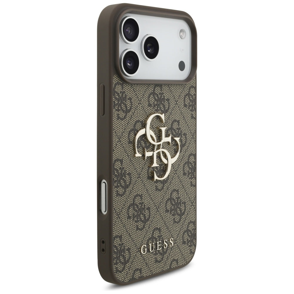 Θήκη για Apple iPhone 17 Pro Max, Guess, 4G Classic Logo με Λουράκι από Μαργαριτάρι, Καφέ