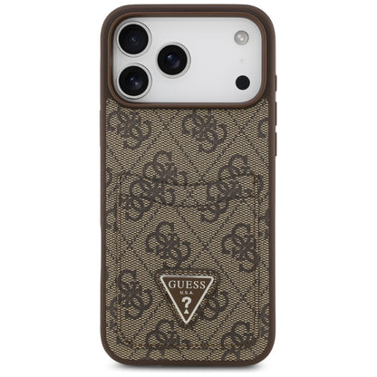 Θήκη για Apple iPhone 17 Pro Max, Guess, 4G Double Card Triangle, Καφέ