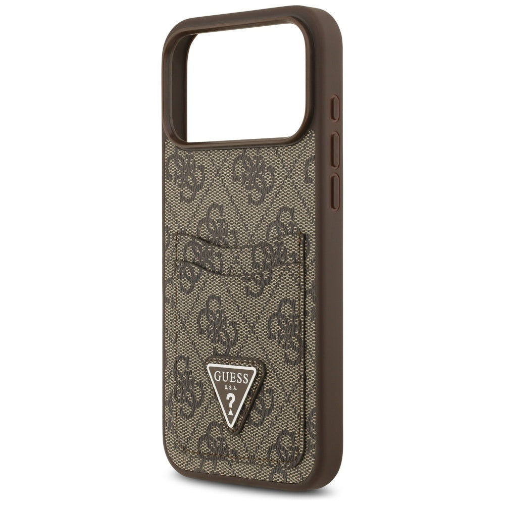 Θήκη για Apple iPhone 17 Pro Max, Guess, 4G Double Card Triangle, Καφέ