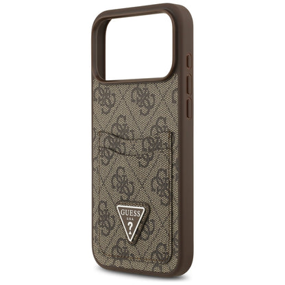 Θήκη για Apple iPhone 17 Pro Max, Guess, 4G Double Card Triangle, Καφέ