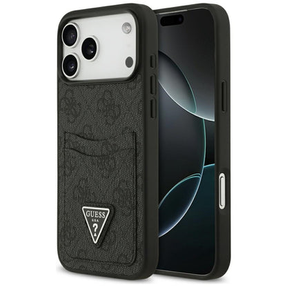 Θήκη για Apple iPhone 17 Pro Max, Guess, 4G Double Card Triangle, Μαύρη