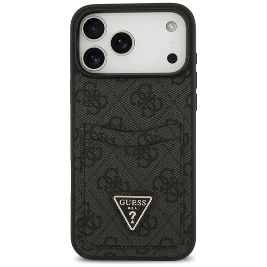 Θήκη για Apple iPhone 17 Pro Max, Guess, 4G Double Card Triangle, Μαύρη