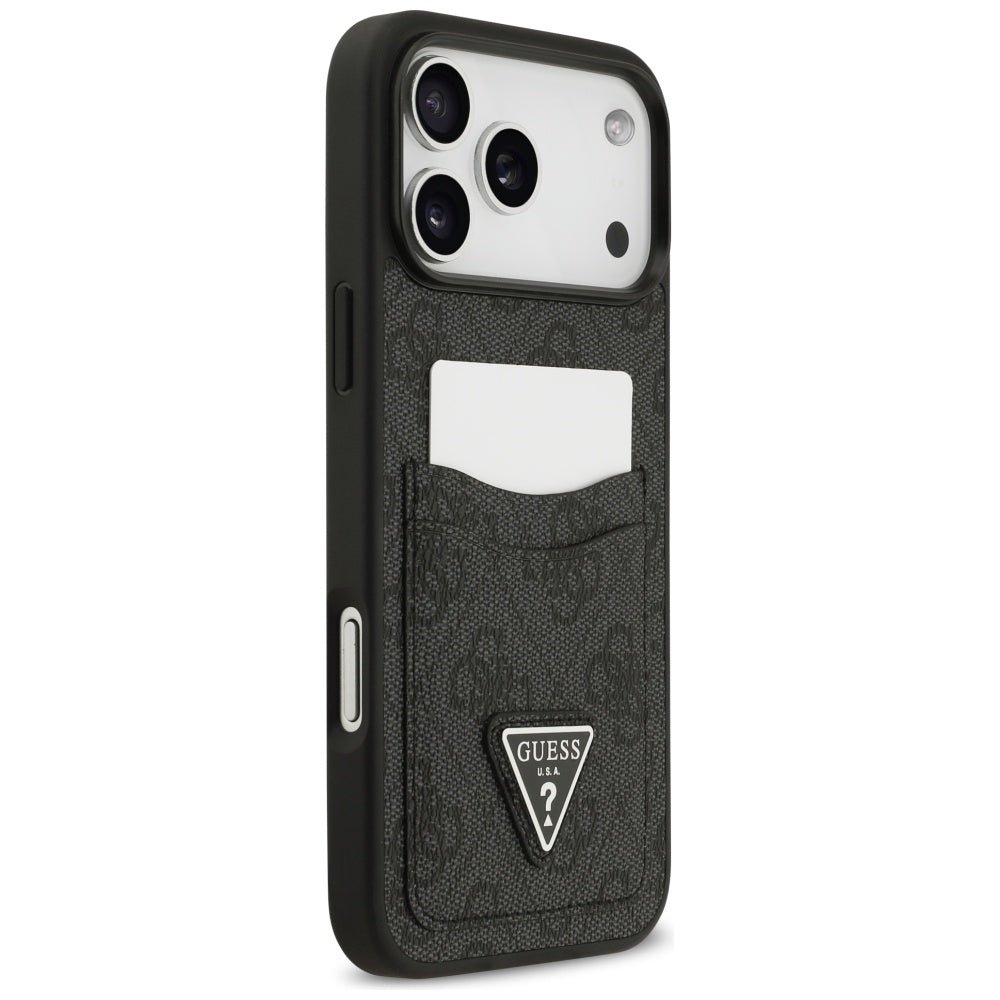 Θήκη για Apple iPhone 17 Pro Max, Guess, 4G Double Card Triangle, Μαύρη
