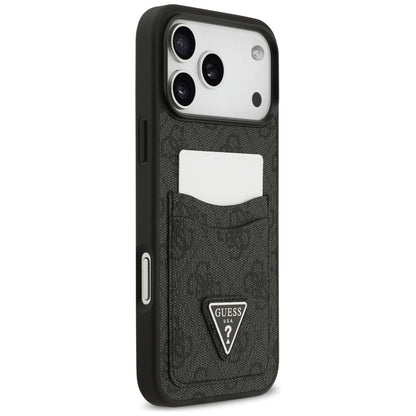 Θήκη για Apple iPhone 17 Pro Max, Guess, 4G Double Card Triangle, Μαύρη