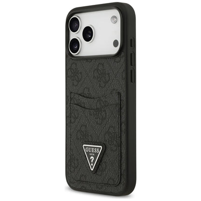 Θήκη για Apple iPhone 17 Pro Max, Guess, 4G Double Card Triangle, Μαύρη