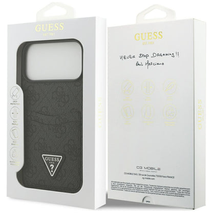 Θήκη για Apple iPhone 17 Pro Max, Guess, 4G Double Card Triangle, Μαύρη