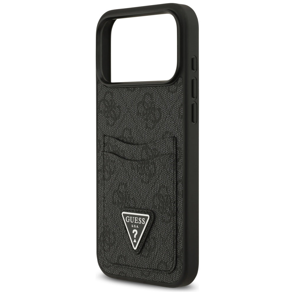 Θήκη για Apple iPhone 17 Pro Max, Guess, 4G Double Card Triangle, Μαύρη