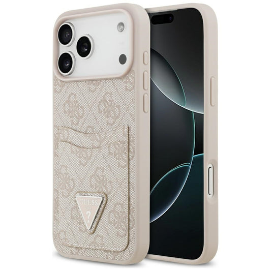 Θήκη για Apple iPhone 17 Pro Max, Guess, 4G Double Card Triangle, Ροζ