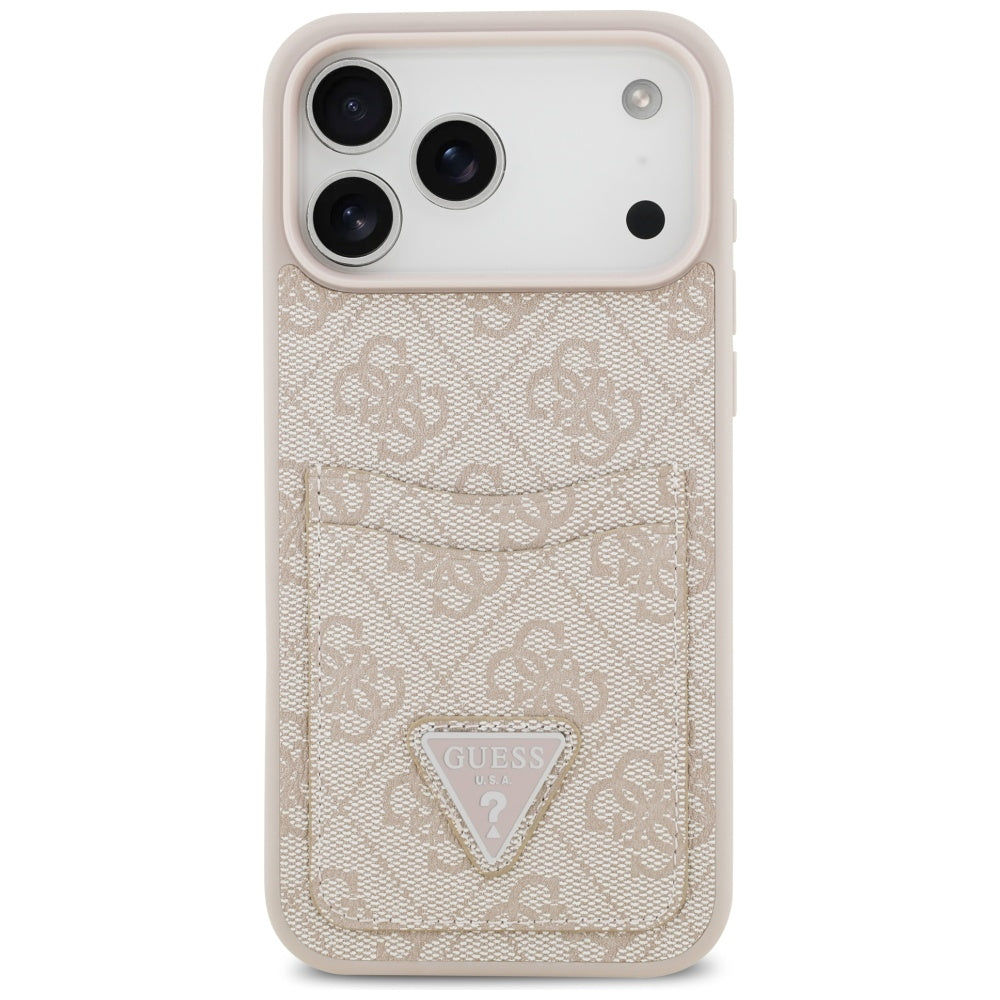 Θήκη για Apple iPhone 17 Pro Max, Guess, 4G Double Card Triangle, Ροζ