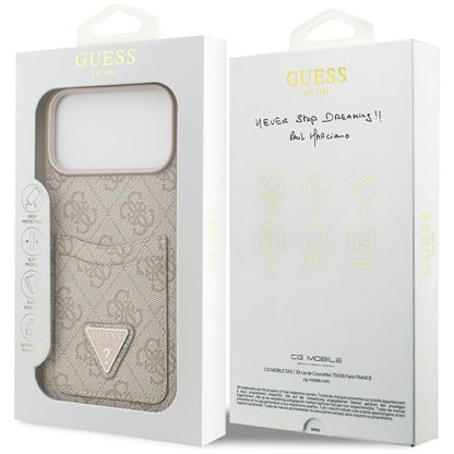 Θήκη για Apple iPhone 17 Pro Max, Guess, 4G Double Card Triangle, Ροζ