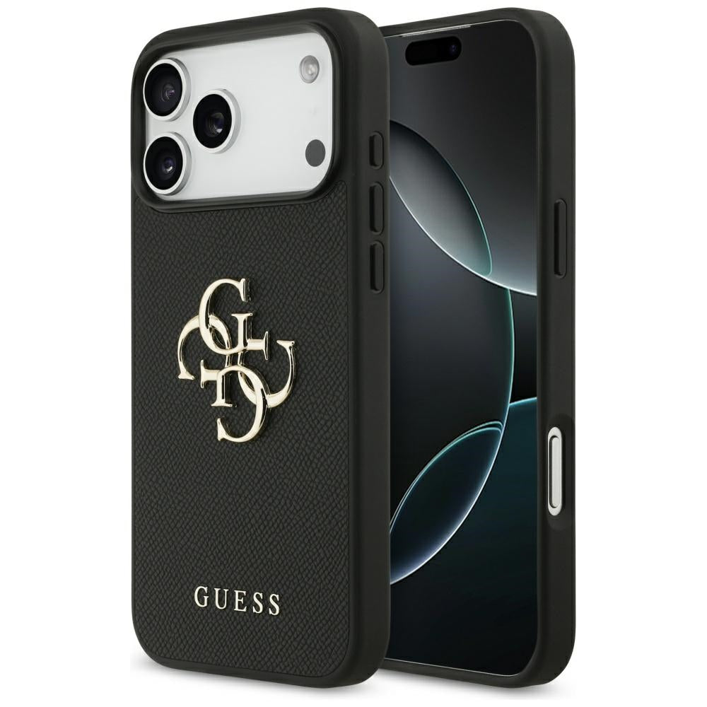 Θήκη για Apple iPhone 17 Pro Max, Guess, 4G Grained Big and Classic Logo, Μαύρη
