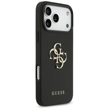 Θήκη για Apple iPhone 17 Pro Max, Guess, 4G Grained Big and Classic Logo, Μαύρη