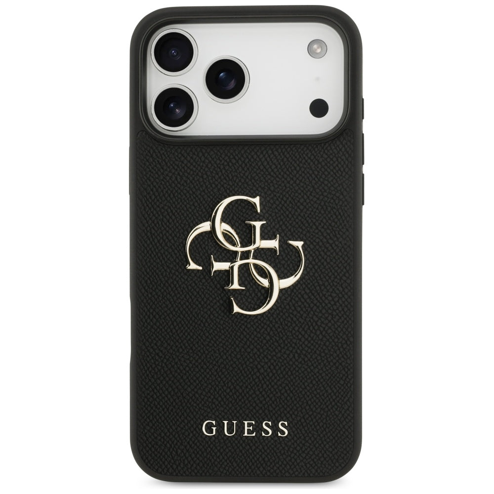 Θήκη για Apple iPhone 17 Pro Max, Guess, 4G Grained Big and Classic Logo, Μαύρη