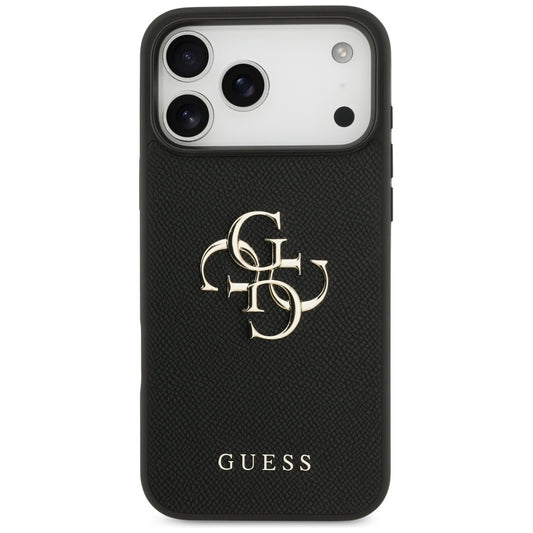 Θήκη για Apple iPhone 17 Pro Max, Guess, 4G Grained Big and Classic Logo, Μαύρη