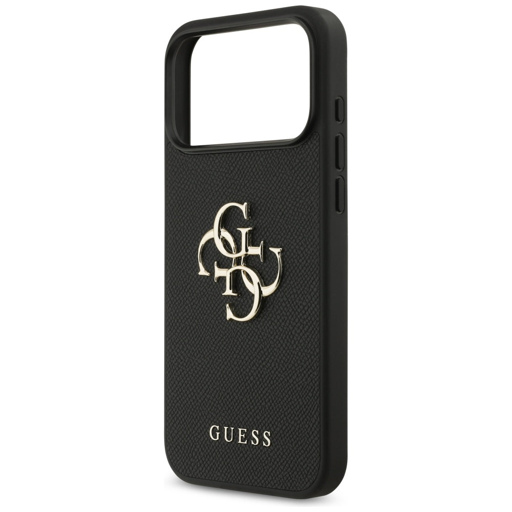 Θήκη για Apple iPhone 17 Pro Max, Guess, 4G Grained Big and Classic Logo, Μαύρη