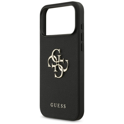 Θήκη για Apple iPhone 17 Pro Max, Guess, 4G Grained Big and Classic Logo, Μαύρη