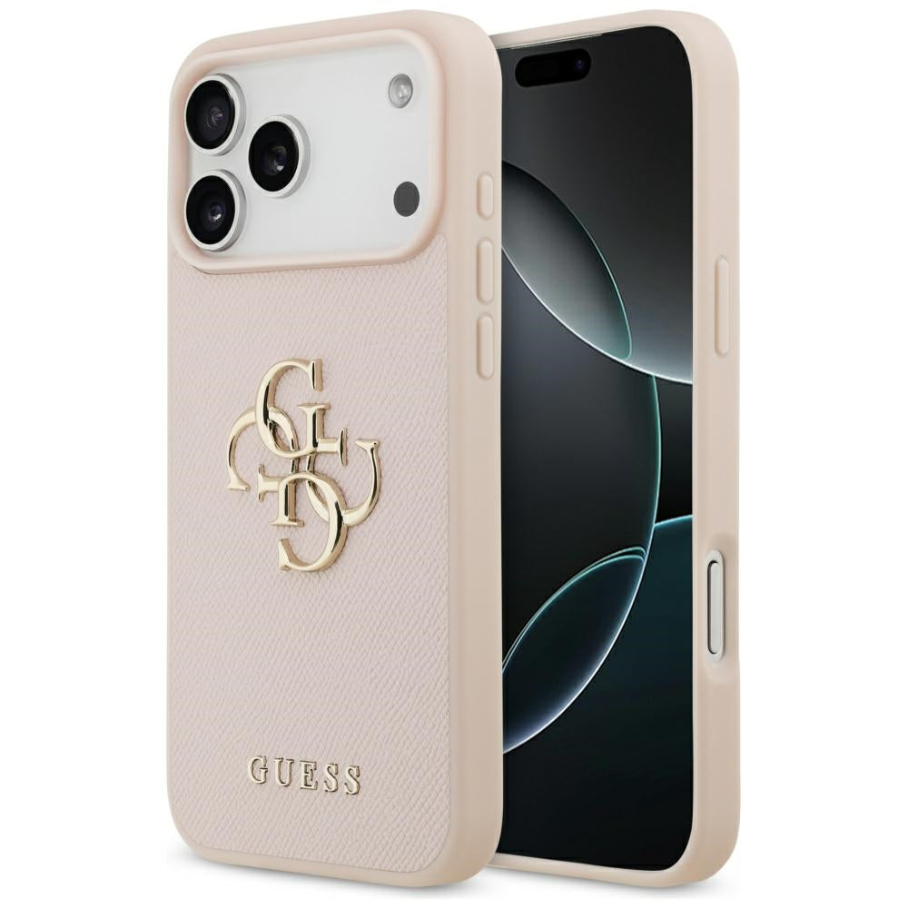 Θήκη για Apple iPhone 17 Pro Max, Guess, 4G Grained Big and Classic Logo, Ροζ