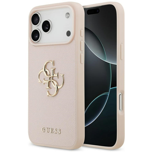 Θήκη για Apple iPhone 17 Pro Max, Guess, 4G Grained Big and Classic Logo, Ροζ
