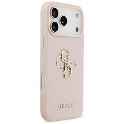 Θήκη για Apple iPhone 17 Pro Max, Guess, 4G Grained Big and Classic Logo, Ροζ
