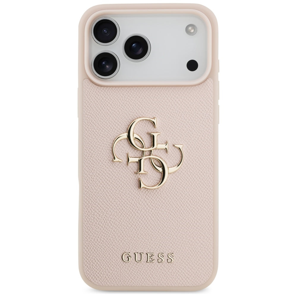 Θήκη για Apple iPhone 17 Pro Max, Guess, 4G Grained Big and Classic Logo, Ροζ