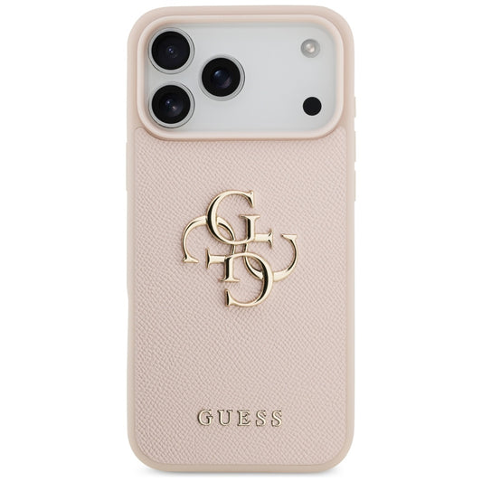 Θήκη για Apple iPhone 17 Pro Max, Guess, 4G Grained Big and Classic Logo, Ροζ