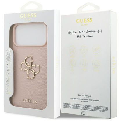 Θήκη για Apple iPhone 17 Pro Max, Guess, 4G Grained Big and Classic Logo, Ροζ