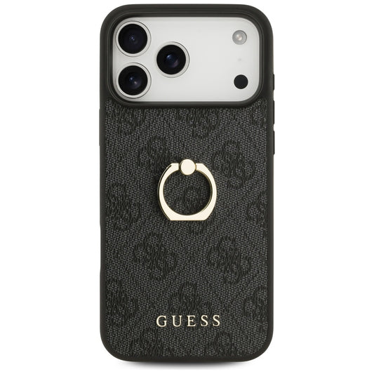 Θήκη για Apple iPhone 17 Pro Max, Guess, 4G Ring Stand, Μαύρη