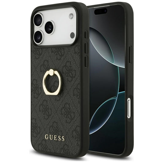 Θήκη για Apple iPhone 17 Pro Max, Guess, 4G Ring Stand, Μαύρη