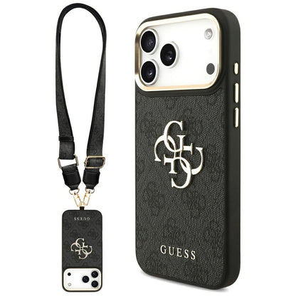 Θήκη για Apple iPhone 17 Pro Max, Guess, Big 4G Classic Logo with Big Strap, Μαύρη