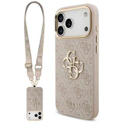 Θήκη για Apple iPhone 17 Pro Max, Guess, Big 4G Classic Logo with Big Strap, Ροζ