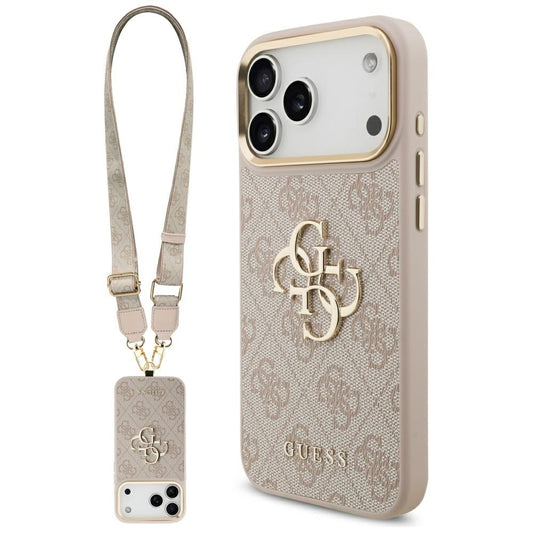 Θήκη για Apple iPhone 17 Pro Max, Guess, Big 4G Classic Logo with Big Strap, Ροζ