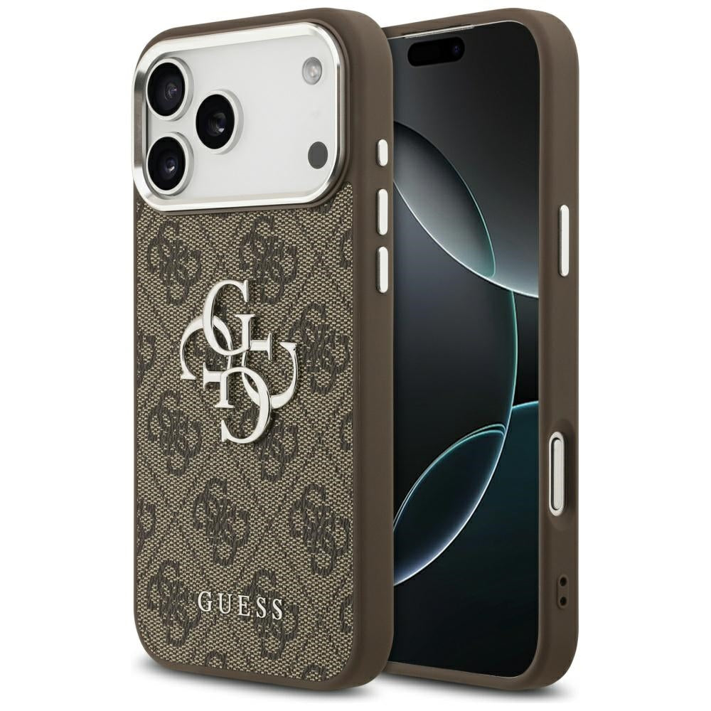 Θήκη για Apple iPhone 17 Pro Max, Guess, Big 4G Logo Classic, Καφέ Ασημί