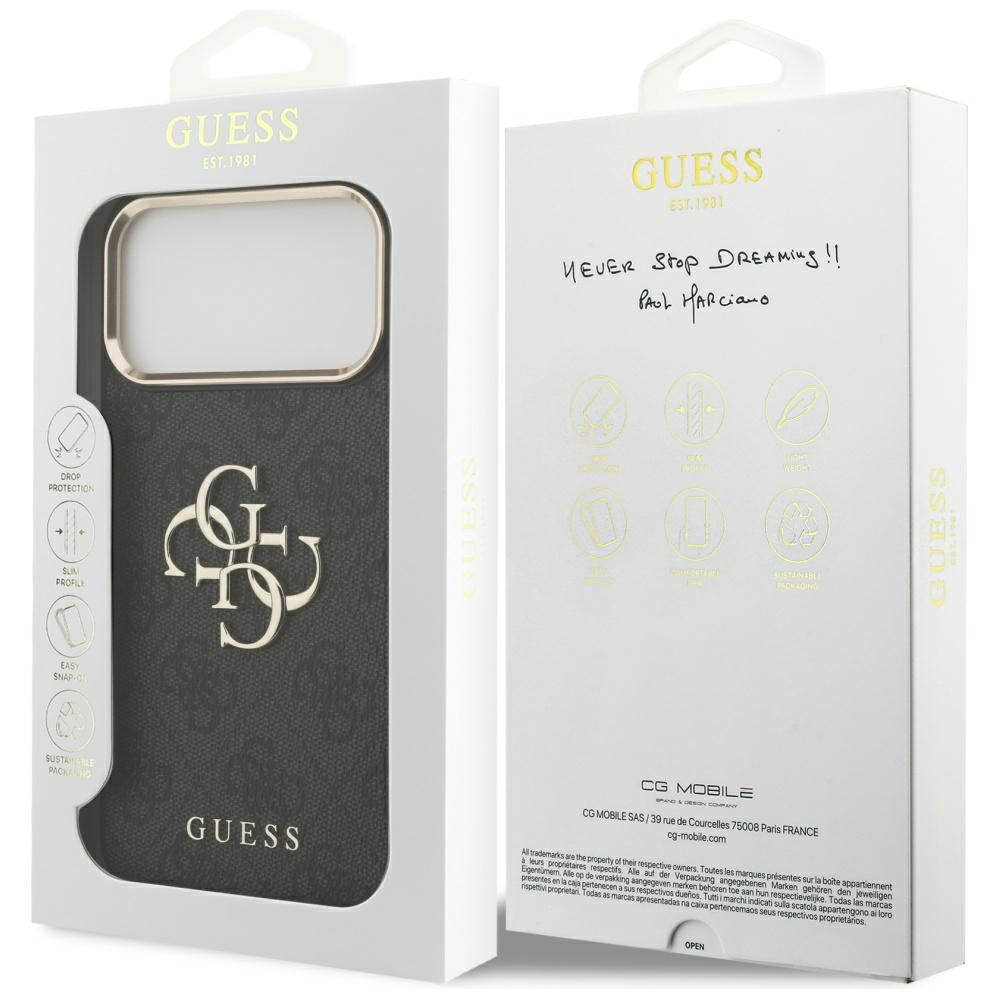 Θήκη για Apple iPhone 17 Pro Max, Guess, Big 4G Logo Classic, Μαύρη Χρυσή