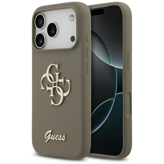 Θήκη για Apple iPhone 17 Pro Max, Guess, Big 4G Script, Καφέ