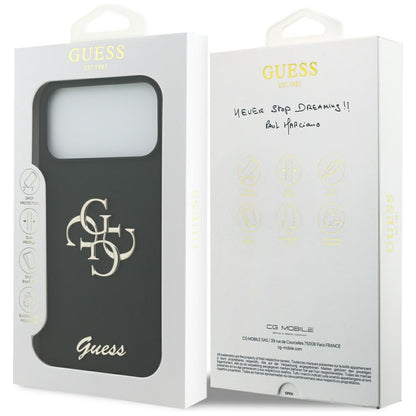 Θήκη για Apple iPhone 17 Pro Max, Guess, Big 4G Script, Μαύρη
