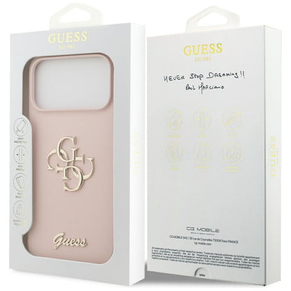 Θήκη για Apple iPhone 17 Pro Max, Guess, Big 4G Script, Ανοιχτό Ροζ