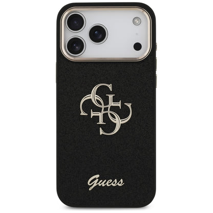 Θήκη για Apple iPhone 17 Pro Max, Guess, Fixed Glitter Big 4G Metal Frame, Μαύρη