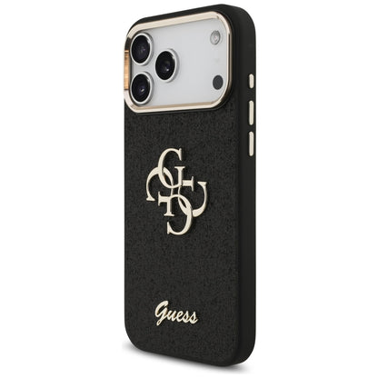 Θήκη για Apple iPhone 17 Pro Max, Guess, Fixed Glitter Big 4G Metal Frame, Μαύρη