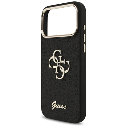 Θήκη για Apple iPhone 17 Pro Max, Guess, Fixed Glitter Big 4G Metal Frame, Μαύρη