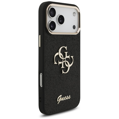 Θήκη για Apple iPhone 17 Pro Max, Guess, Fixed Glitter Big 4G Metal Frame, Μαύρη