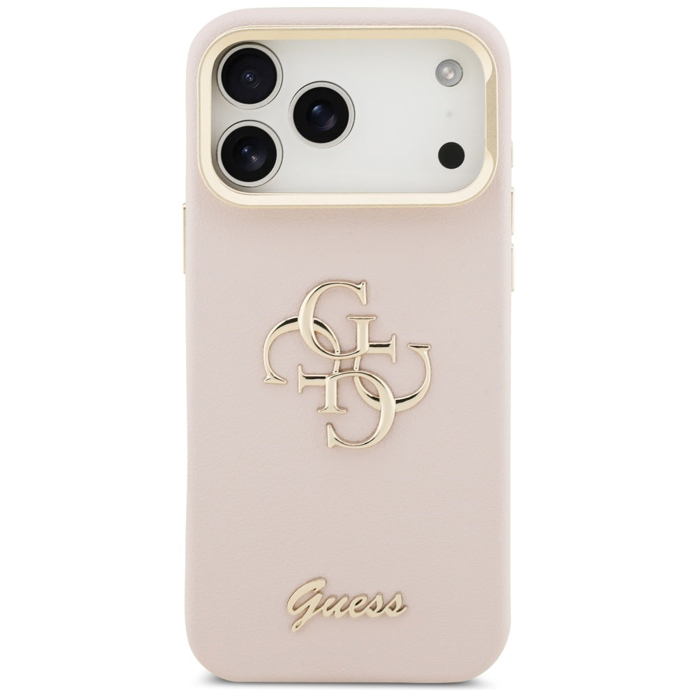Θήκη για Apple iPhone 17 Pro Max, Guess, Grained Big 4G Stand Camera, Ροζ