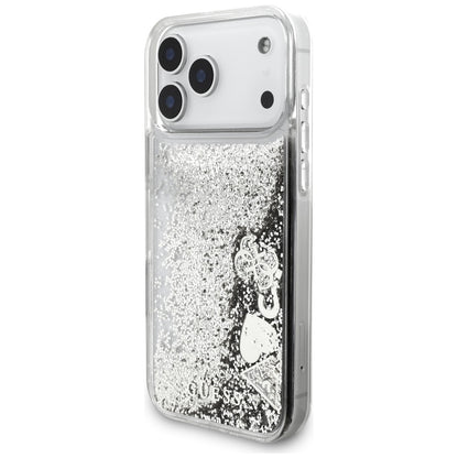 Θήκη για Apple iPhone 17 Pro Max, Guess, Liquid Glitter Charms, Ασημί